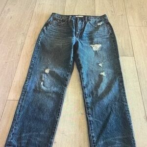 Madewell Straight Leg Distressed Denim Jeans